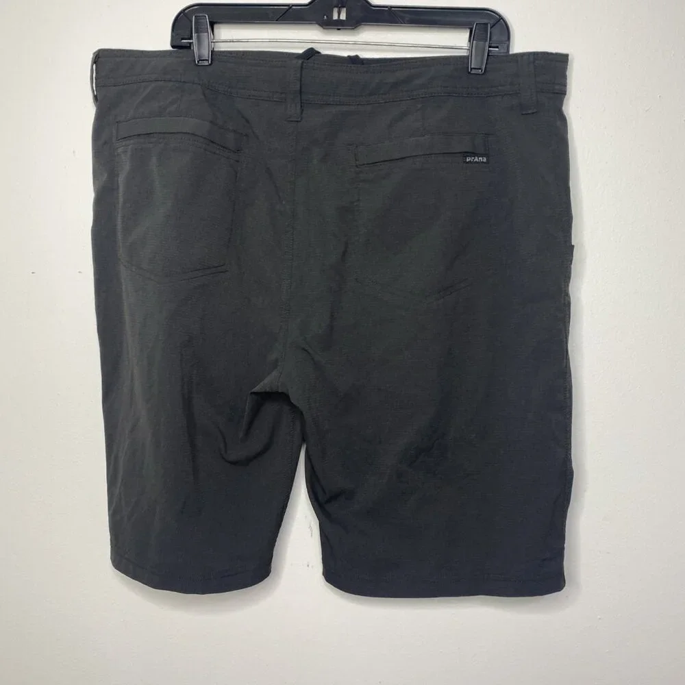 Prana Stretch Zion Zipstop Nylon Shorts Mens Sz 38 Grey Hiking Trail Outdoors